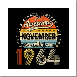 Awesome Since November 1964 Vintage 59th Birthday Posters and Art